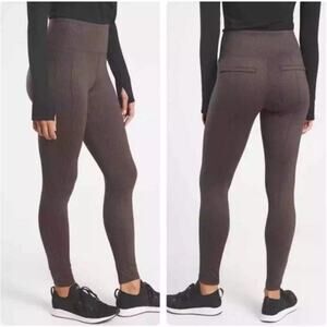 Athleta Delancey Houndstooth Tight Brown High Rise Size Small Tall